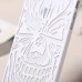 iPhone SE 5 5s - Carved Skull Pattern Matte PC Hard Protective Cover Case - White